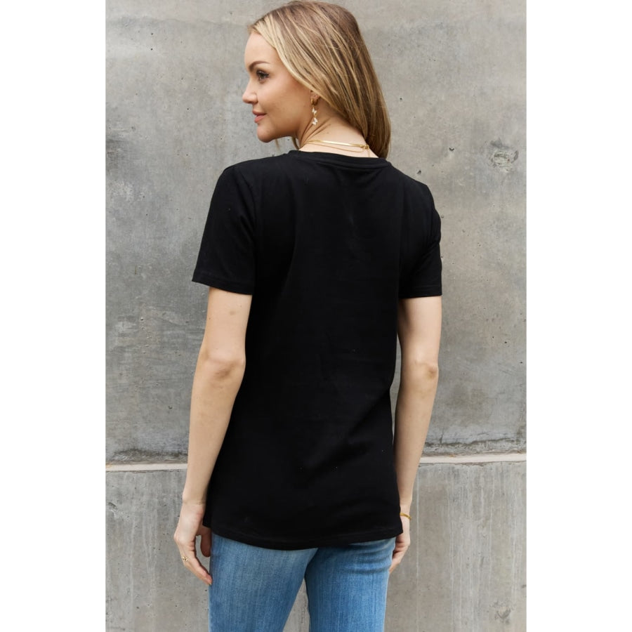 Simply Love Full Size NEVER GIVE UP Graphic Cotton Tee Black / S