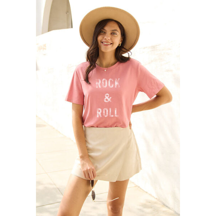 Simply Love Full Size ROCK & ROLL Short Sleeve T-Shirt Apparel and Accessories