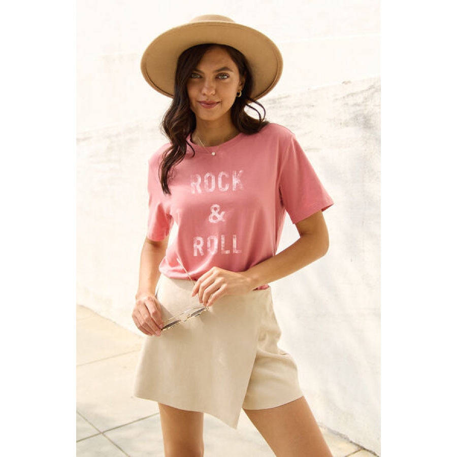 Simply Love Full Size ROCK & ROLL Short Sleeve T-Shirt Apparel and Accessories