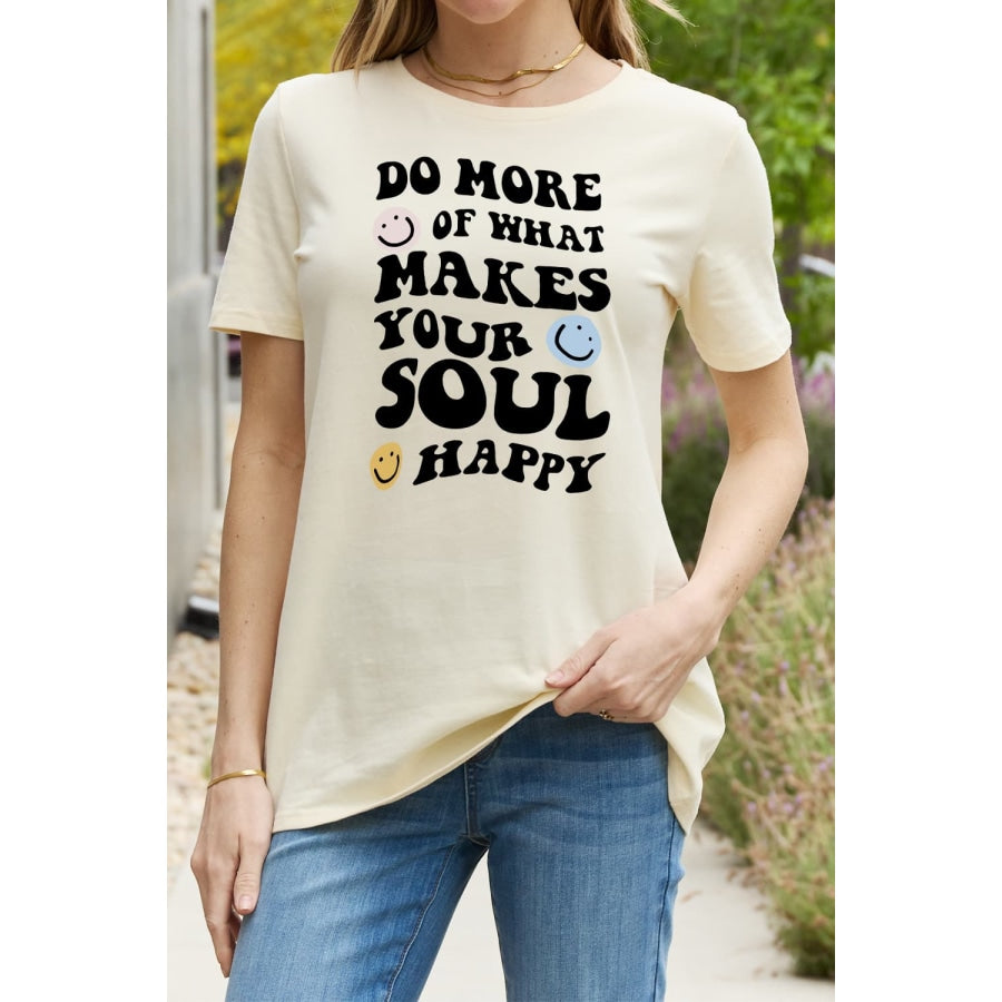 Simply Love Full Size Slogan Graphic Cotton Tee Ivory / S