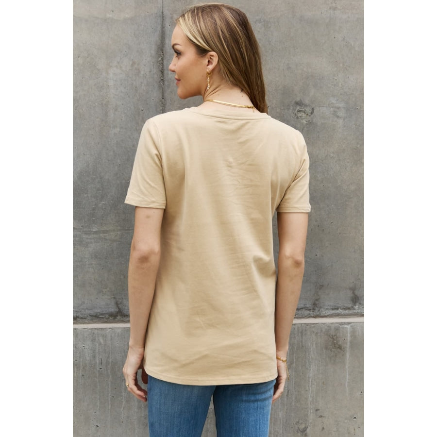 Simply Love Full Size STAY WILD Graphic Cotton Tee Taupe / S