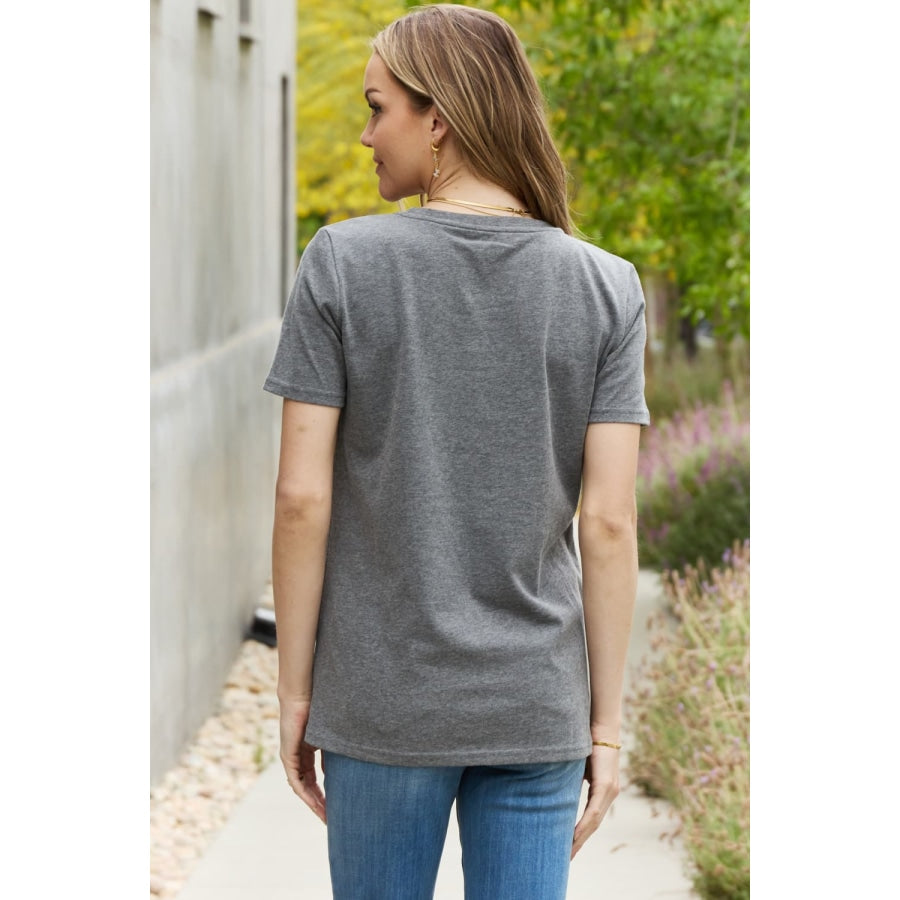 Simply Love Full Size SUNSHINE ALL THE TIME Graphic Cotton Tee Mid Gray / S
