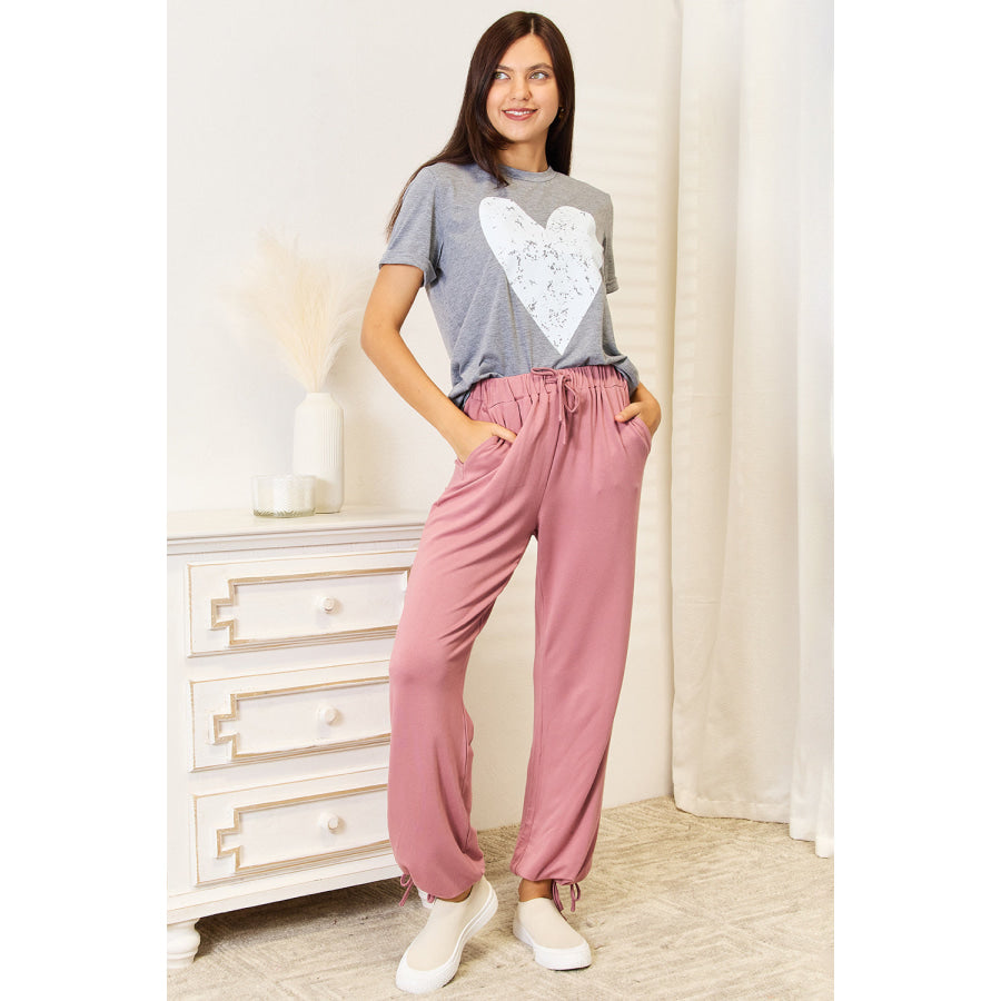 Simply Love Heart Graphic Cuffed Short Sleeve T-Shirt Apparel and Accessories