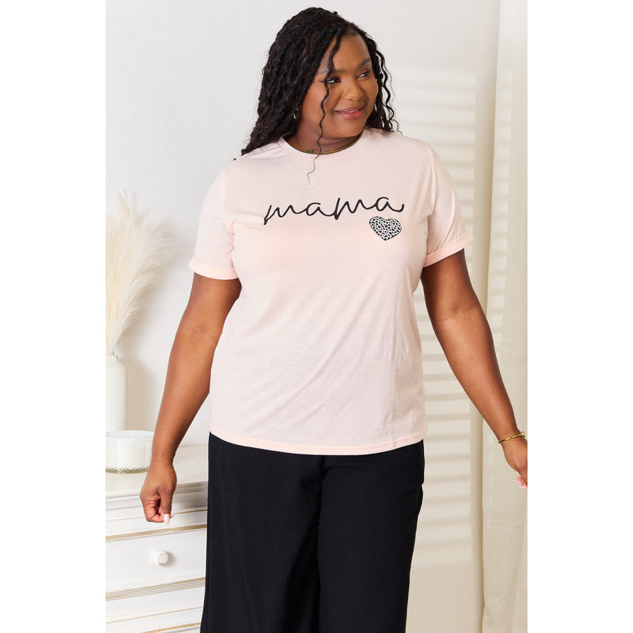 Simply Love MAMA Heart Graphic T-Shirt Apparel and Accessories