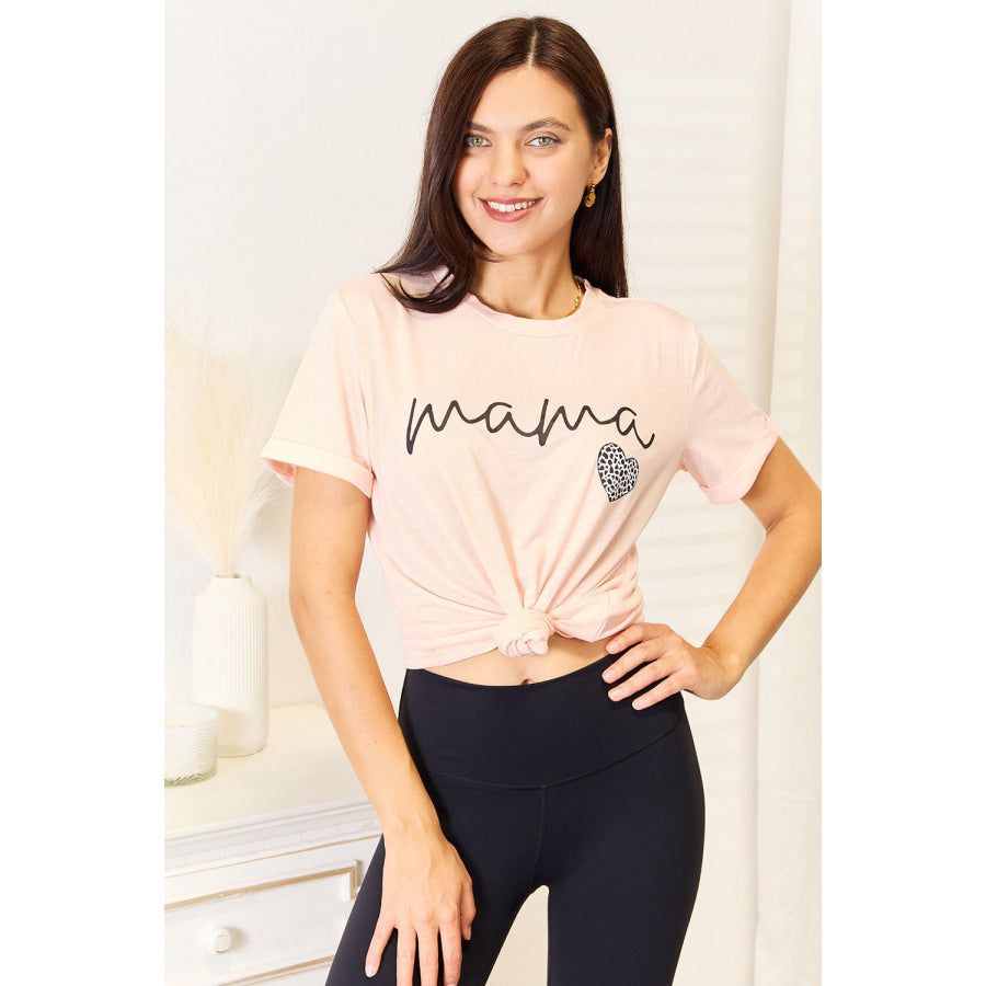 Simply Love MAMA Heart Graphic T-Shirt Dusty Pink / S Apparel and Accessories