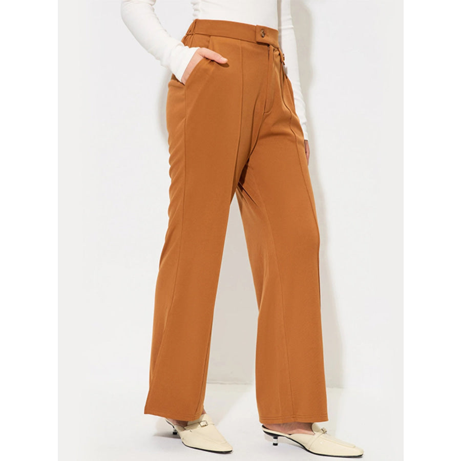 Slit Wide Leg Pants with Pockets Sherbet / S Apparel and Accessories