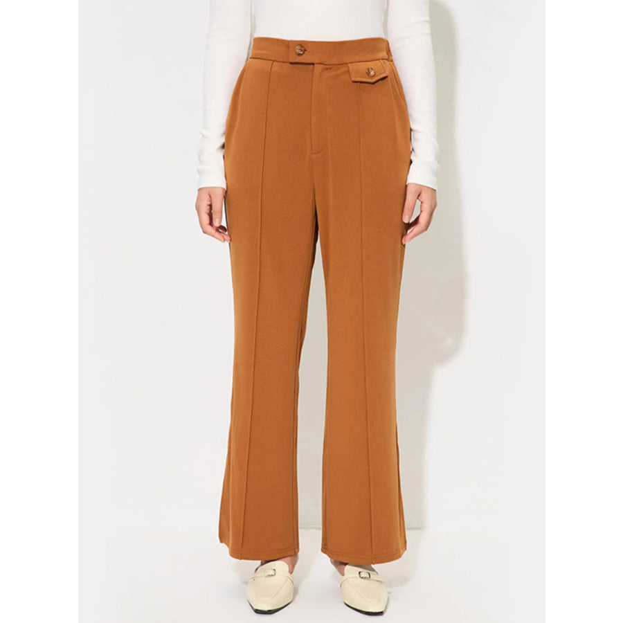 Slit Wide Leg Pants with Pockets Sherbet / S Apparel and Accessories