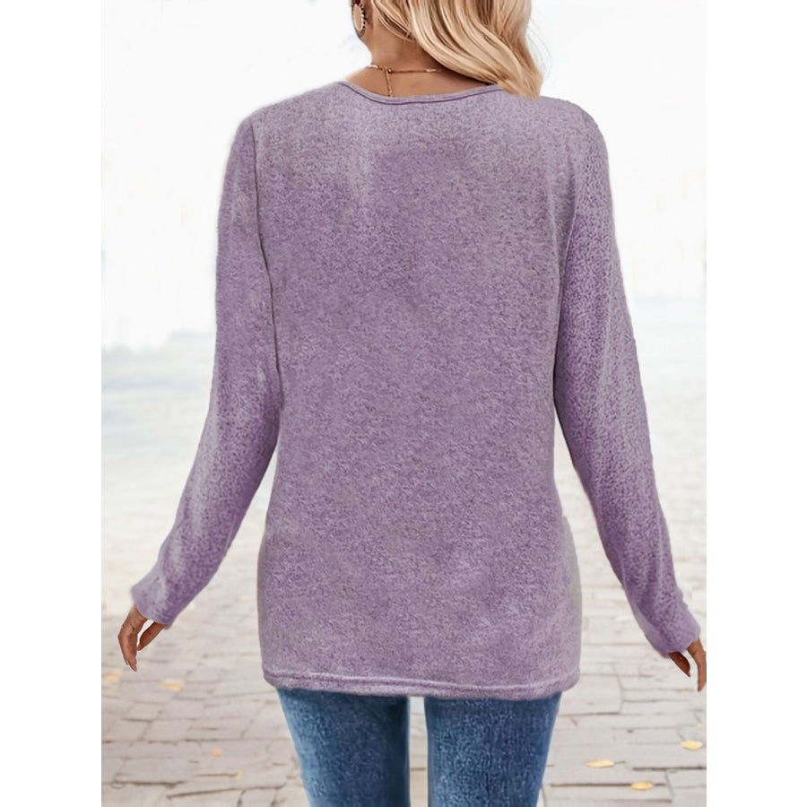 Square Neck Long Sleeve T-Shirt Apparel and Accessories