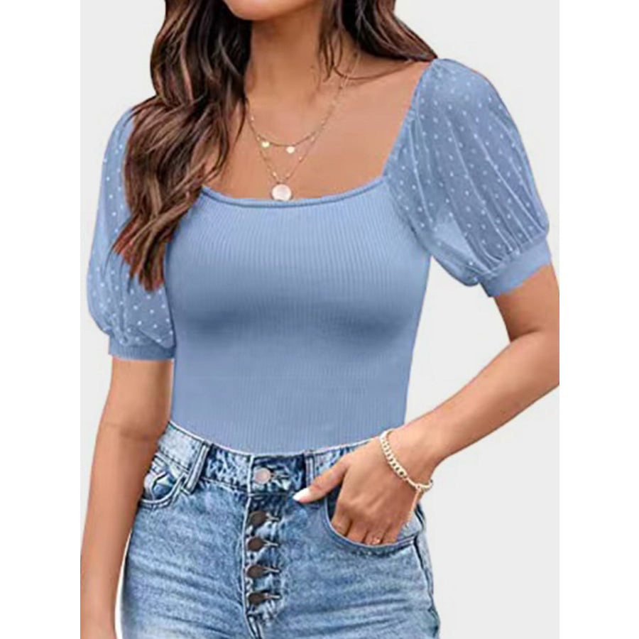 Square Neck Short Sleeve T-Shirt Apparel and Accessories