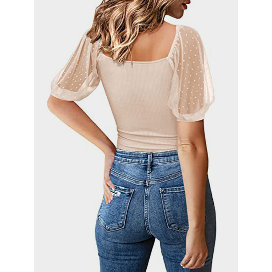 Square Neck Short Sleeve T-Shirt Apparel and Accessories