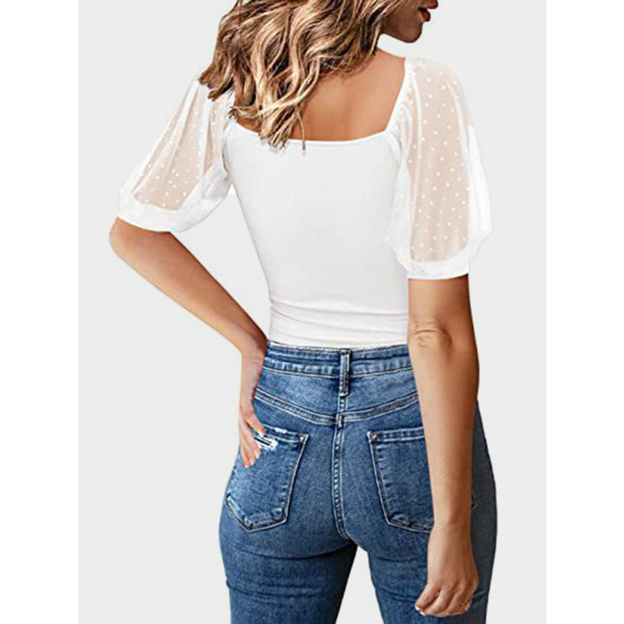 Square Neck Short Sleeve T-Shirt Apparel and Accessories