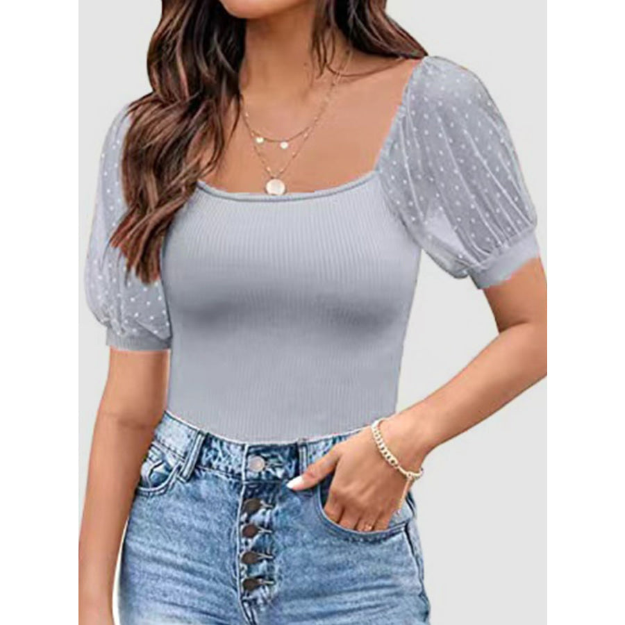 Square Neck Short Sleeve T-Shirt Apparel and Accessories