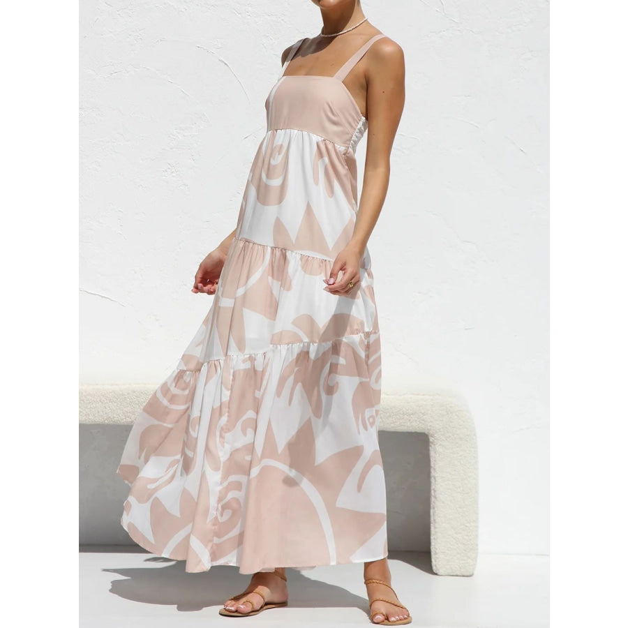 Square Neck Wide Strap Maxi Dress Apparel and Accessories