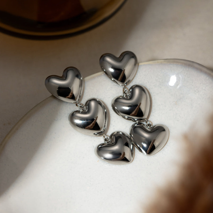 Stainless Steel Heart Earrings Apparel and Accessories