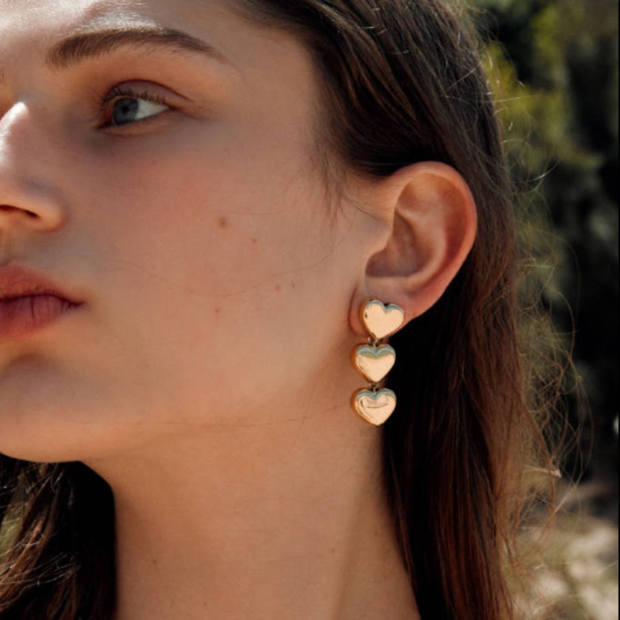 Stainless Steel Heart Earrings Apparel and Accessories