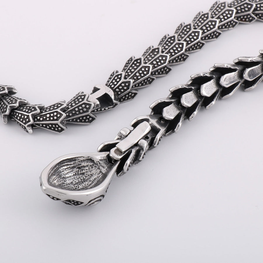 Stainless Steel Snake Shape Necklace Black / One Size Apparel and Accessories