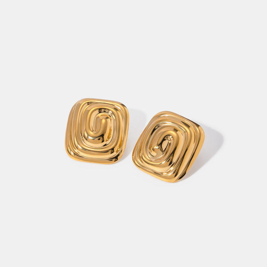 Stainless Steel Stud Earrings Gold / One Size Apparel and Accessories