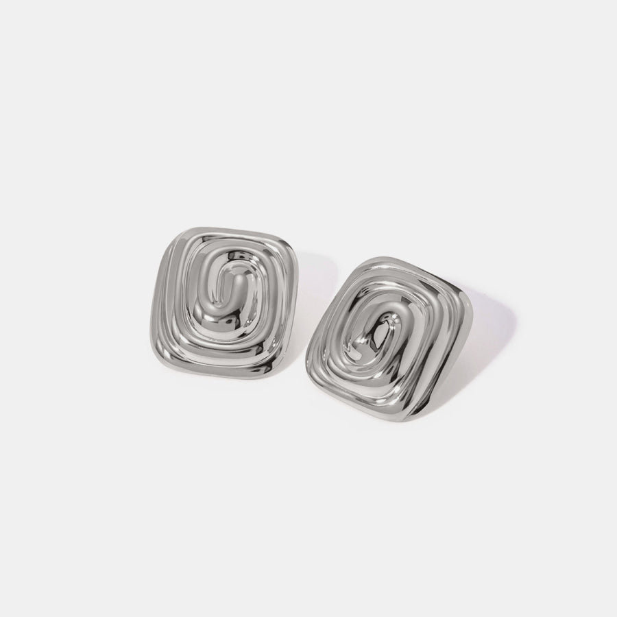 Stainless Steel Stud Earrings Silver / One Size Apparel and Accessories