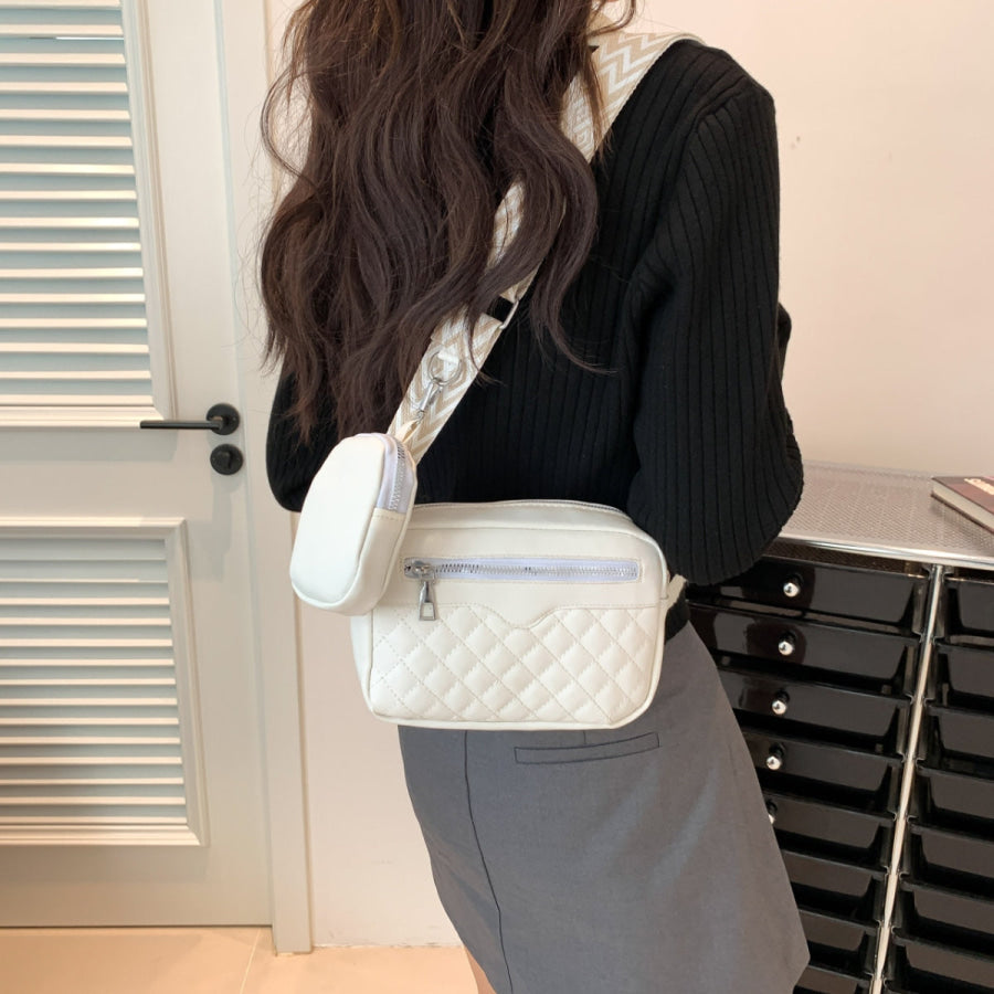 Stitching PU Leather Shoulder Bag Apparel and Accessories