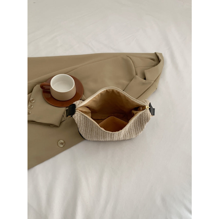 Straw Weave Adjustable Strap Shoulder Bag Apparel and Accessories