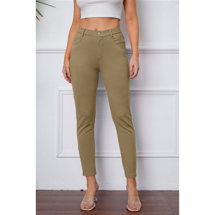 StretchyStitch Pants by Basic Bae Khaki / S Clothing