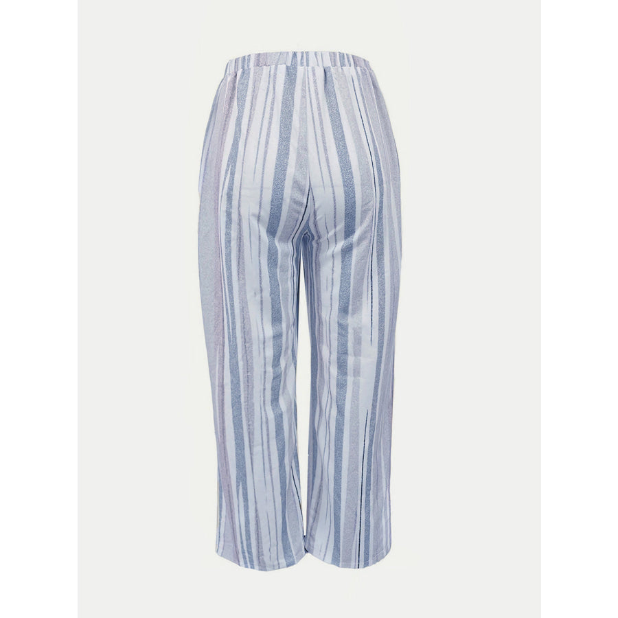 Striped Pants with Pockets Apparel and Accessories