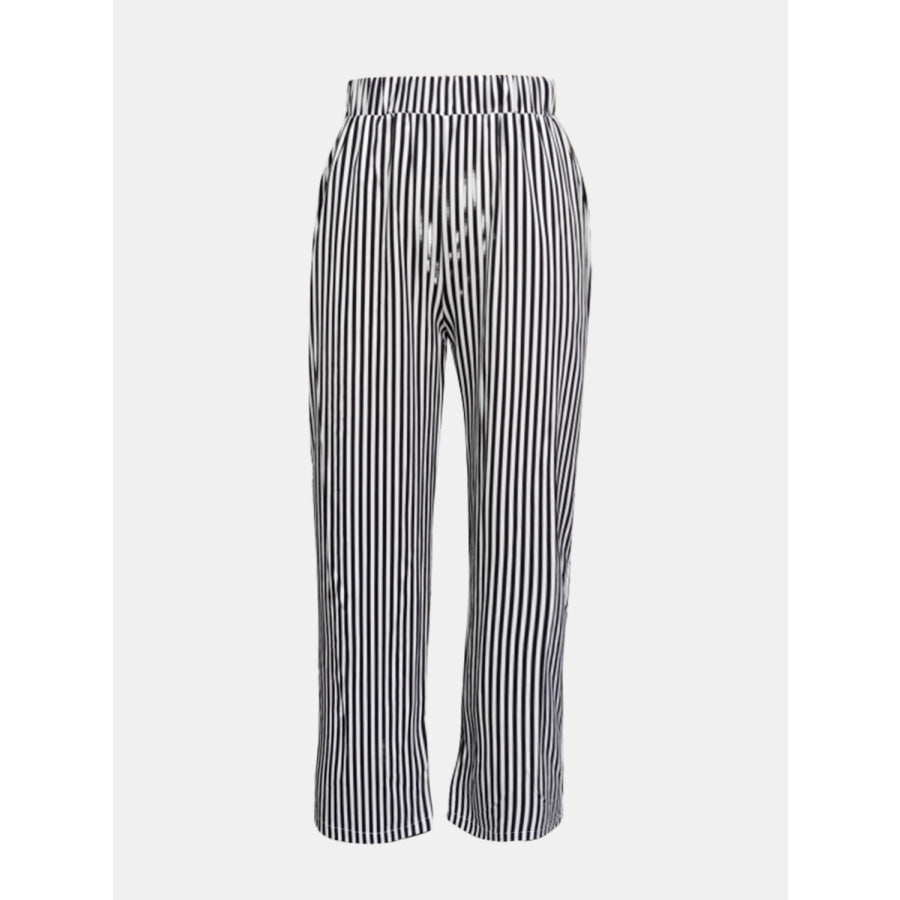Striped Pants with Pockets Apparel and Accessories