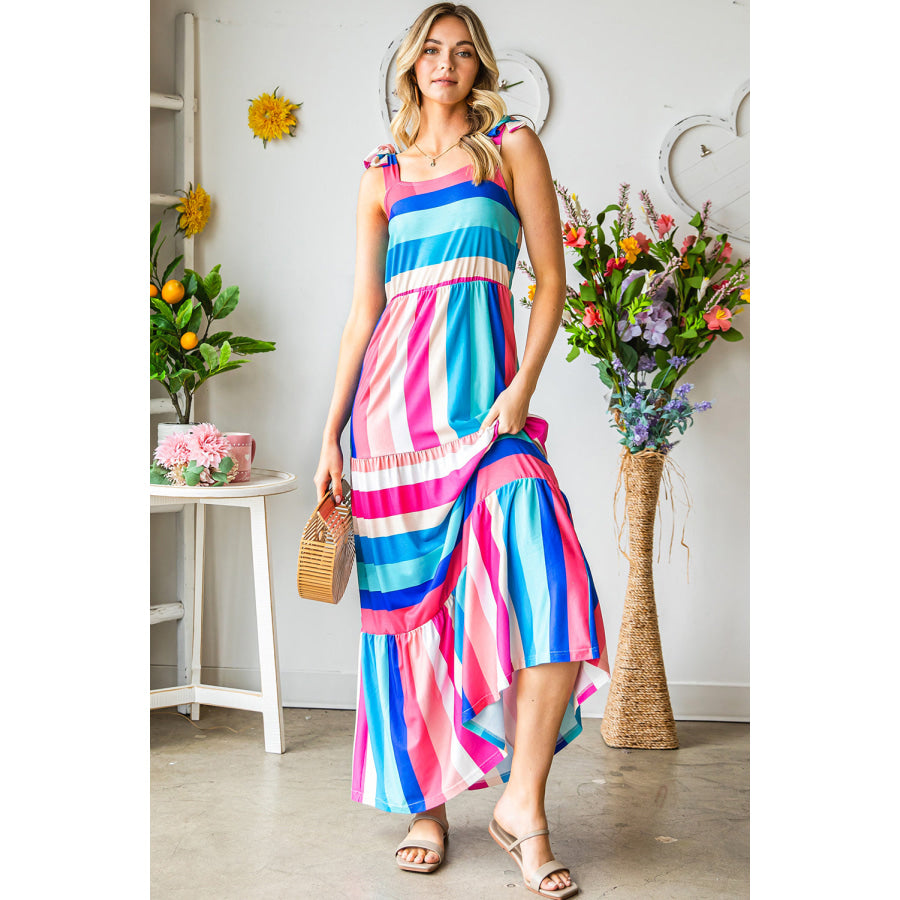 Striped Sleeveless Maxi Dress
