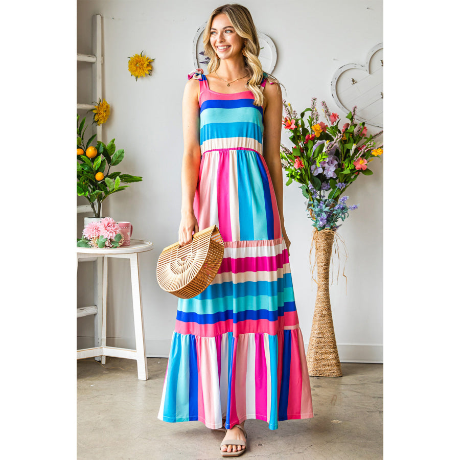 Striped Sleeveless Maxi Dress