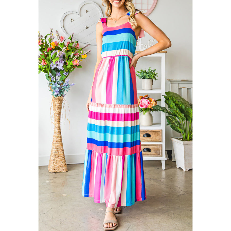 Striped Sleeveless Maxi Dress