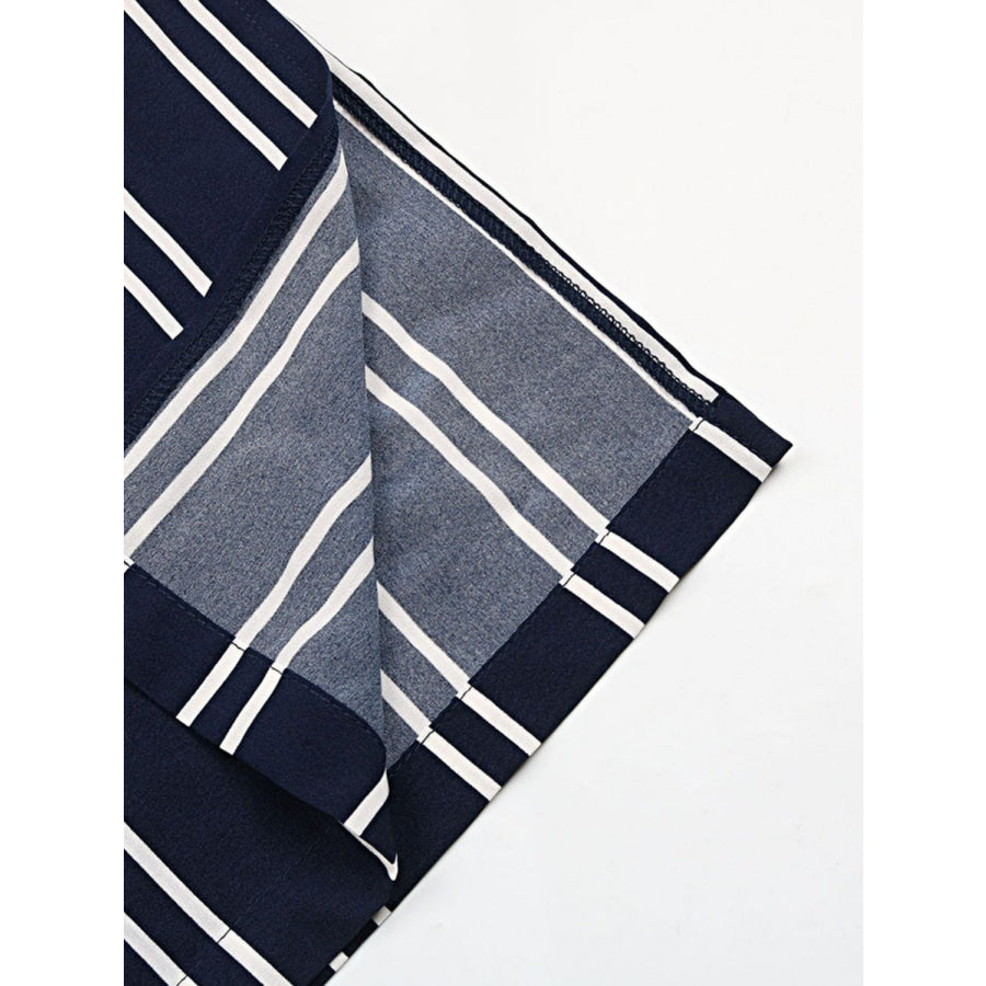 Striped Slit Wide Leg Pants