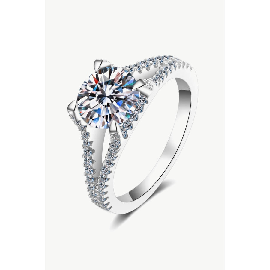 Stylish Moissanite Sterling Silver Ring Silver / 4