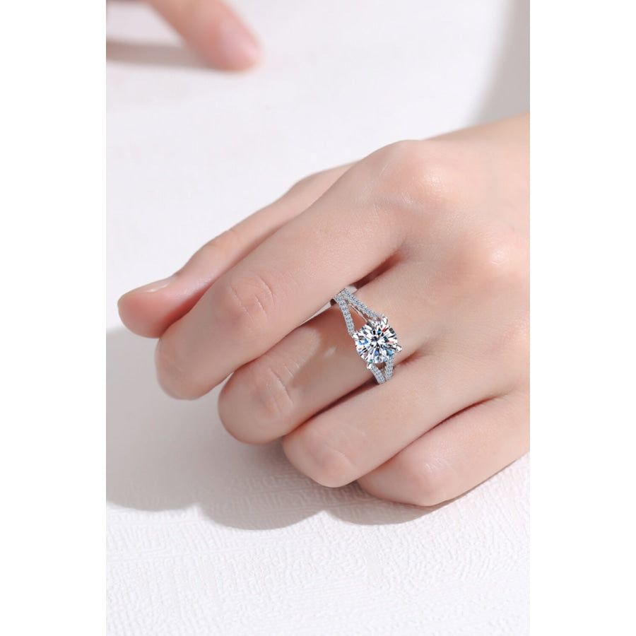 Stylish Moissanite Sterling Silver Ring Silver / 4