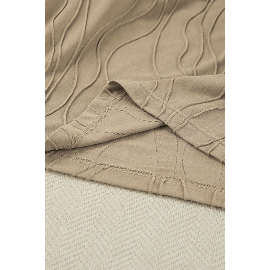 Texture Dropped Shoulder Long Sleeve Top and Pants Set Apparel and Accessories