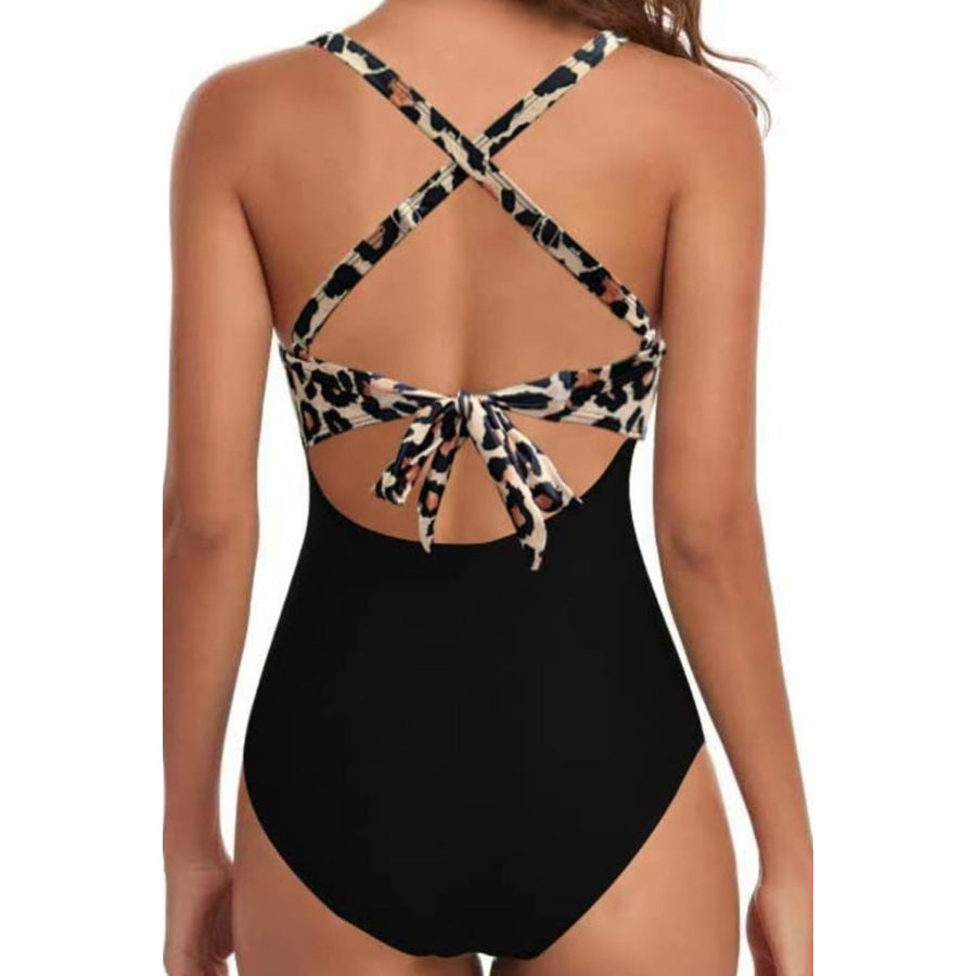 Tied Crisscross Cutout One-Piece Swimwear Apparel and Accessories