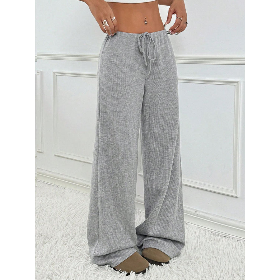 Tied Striped Wide Leg Pants Apparel and Accessories