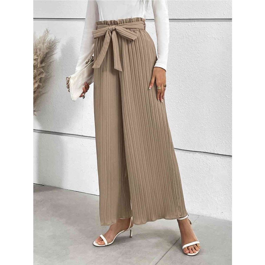 Tied Wide Leg Long Pants