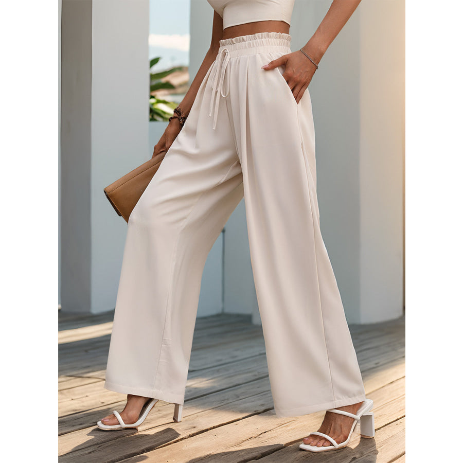 Tied Wide Leg Pants Apparel and Accessories