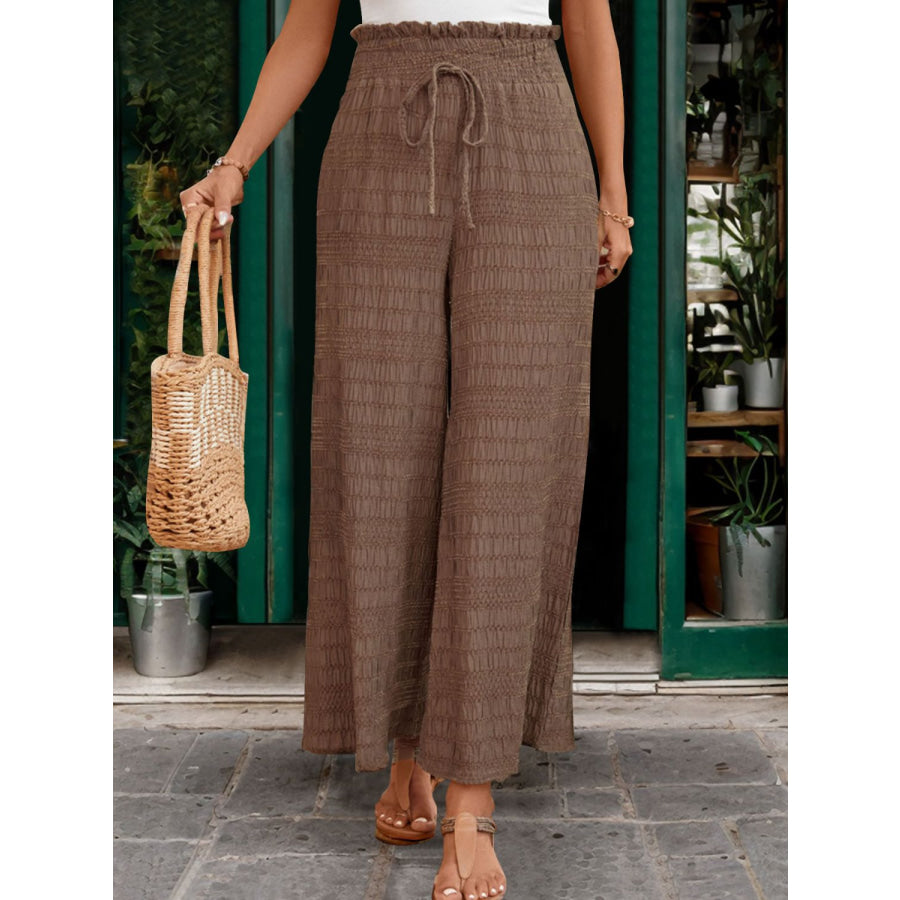 Tied Wide Leg Pants Apparel and Accessories