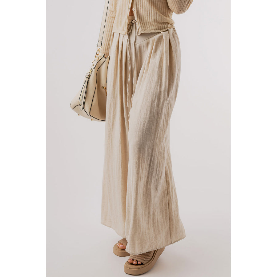 Tied Wide Leg Pants Apparel and Accessories