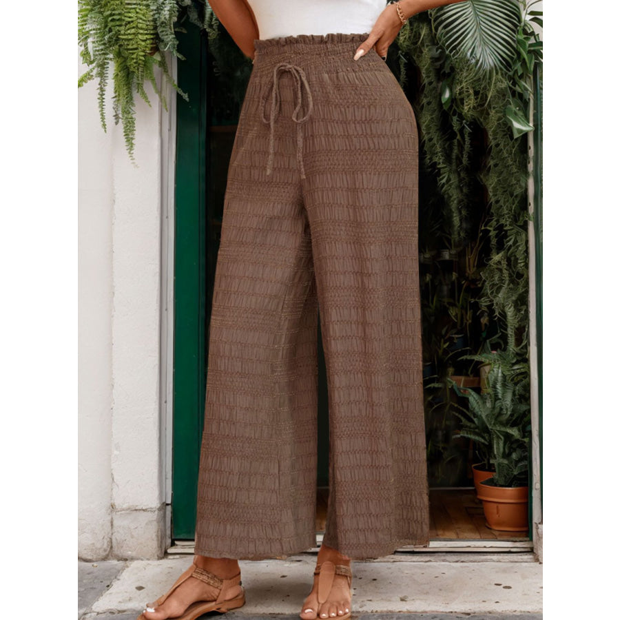 Tied Wide Leg Pants Apparel and Accessories