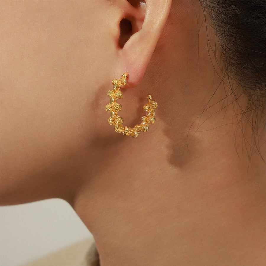Titanium Steel C - Hoop Earrings Gold / One Size Apparel and Accessories