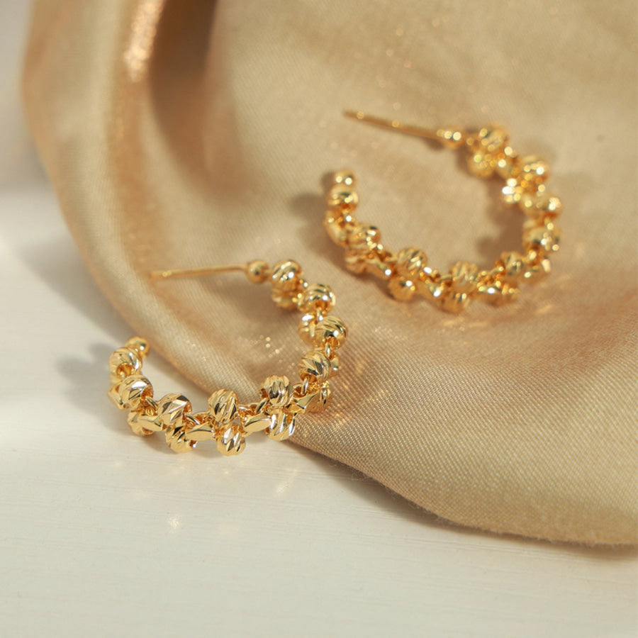 Titanium Steel C - Hoop Earrings Gold / One Size Apparel and Accessories