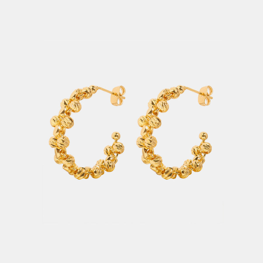 Titanium Steel C - Hoop Earrings Gold / One Size Apparel and Accessories