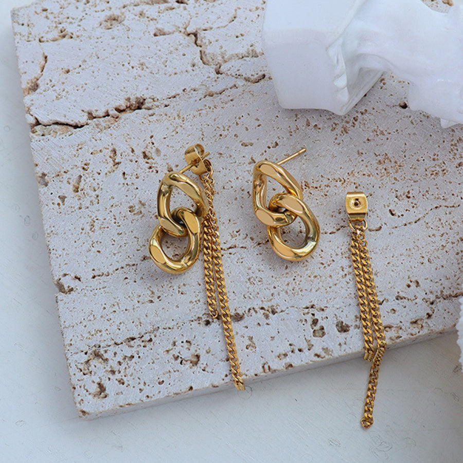 Titanium Steel Chain Shape Earrings Apparel and Accessories