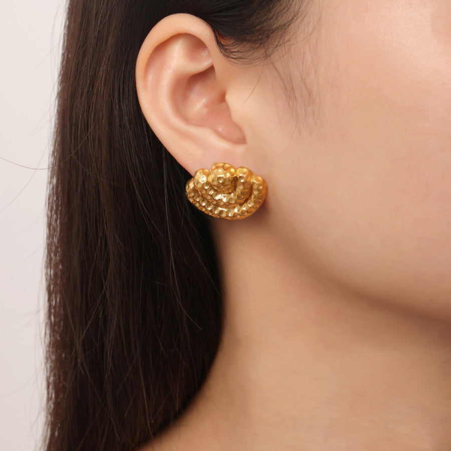 Titanium Steel Geometric Shape Earrings Gold / One Size Apparel and Accessories