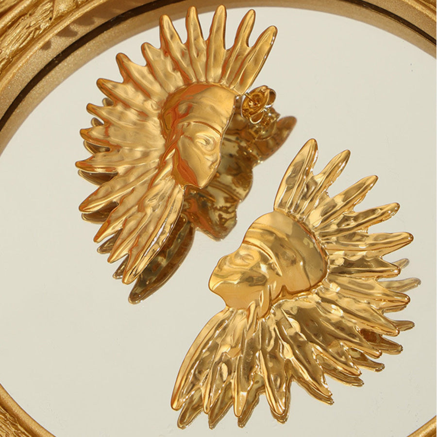Titanium Steel Gold - Plated Earrings Gold / One Size Apparel and Accessories