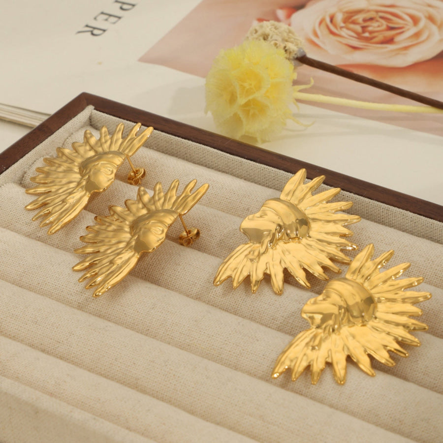 Titanium Steel Gold - Plated Earrings Gold / One Size Apparel and Accessories