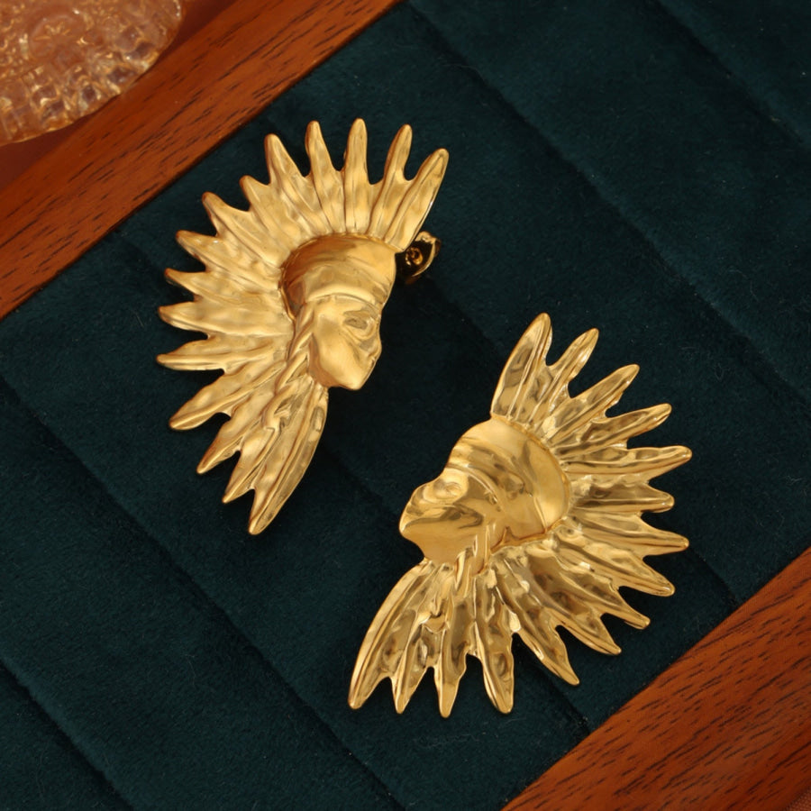 Titanium Steel Gold - Plated Earrings Gold / One Size Apparel and Accessories