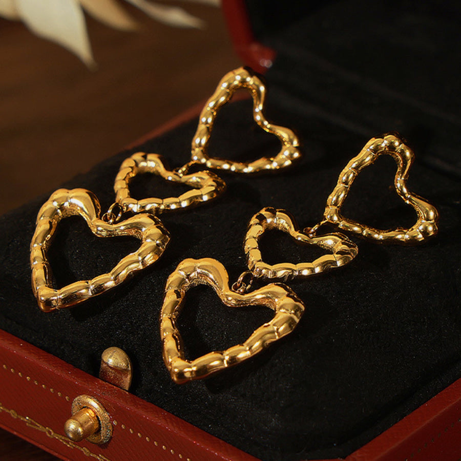 Titanium Steel Heart Earrings Apparel and Accessories